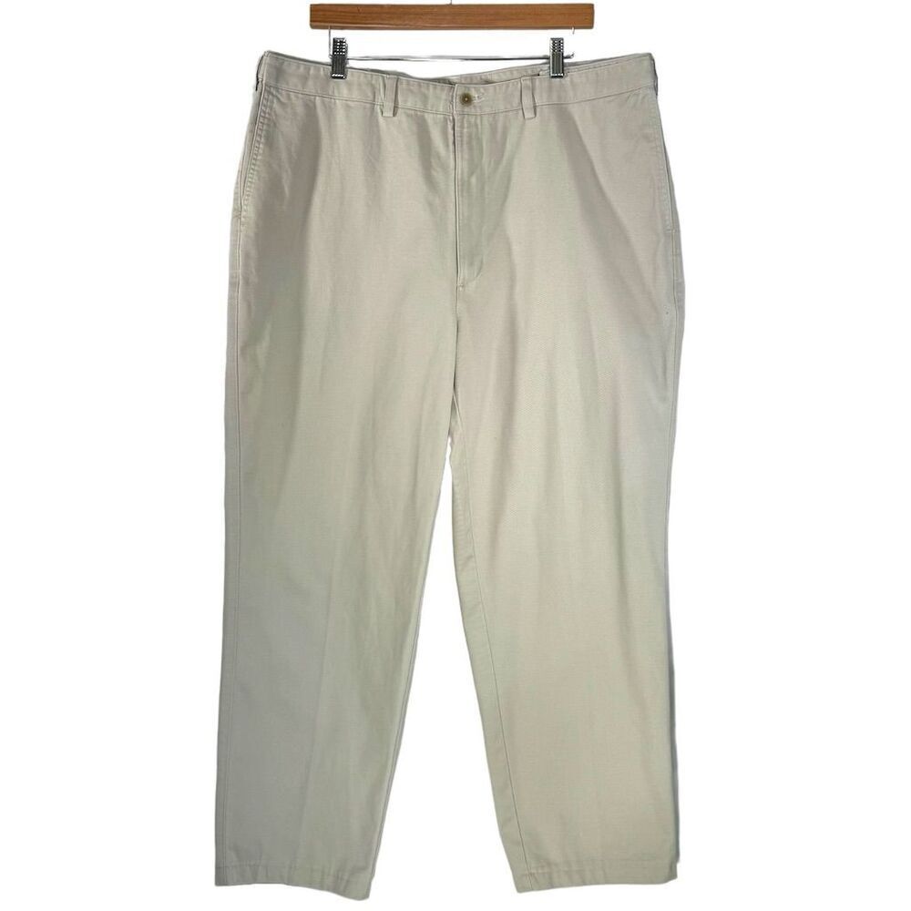 Cabela's Khaki Chino Pants Size 40x30 Flat Front Cotton